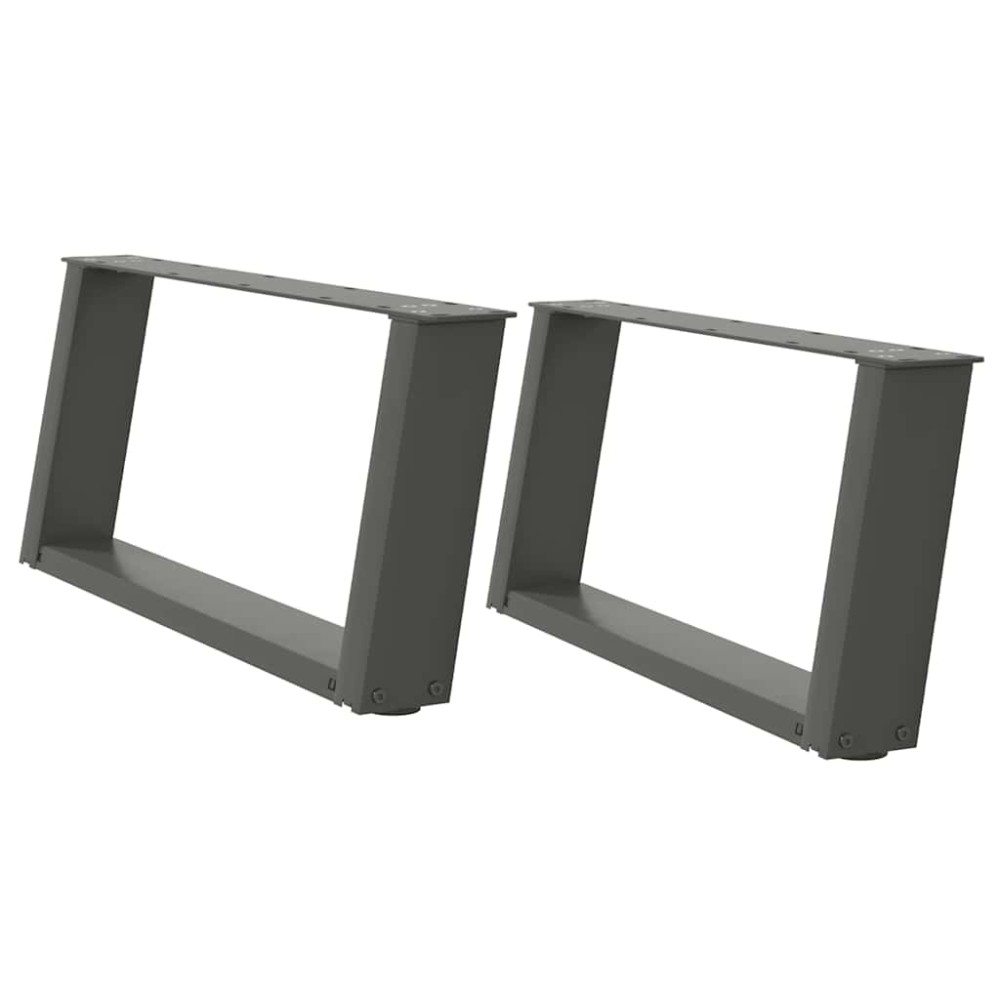 vidaXL Picioare pentru măsuță de cafea în formă de U, 2 buc., antracit, 70x(30-31) cm, oțel