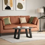 vidaXL Picioare pentru măsuță de cafea în formă de U, 2 buc., negru, 28x(42-43) cm, oțel vidaXL Picioare pentru măsuță de cafea în formă de U, 2 buc., negru, 28x(42-43) cm, oțel