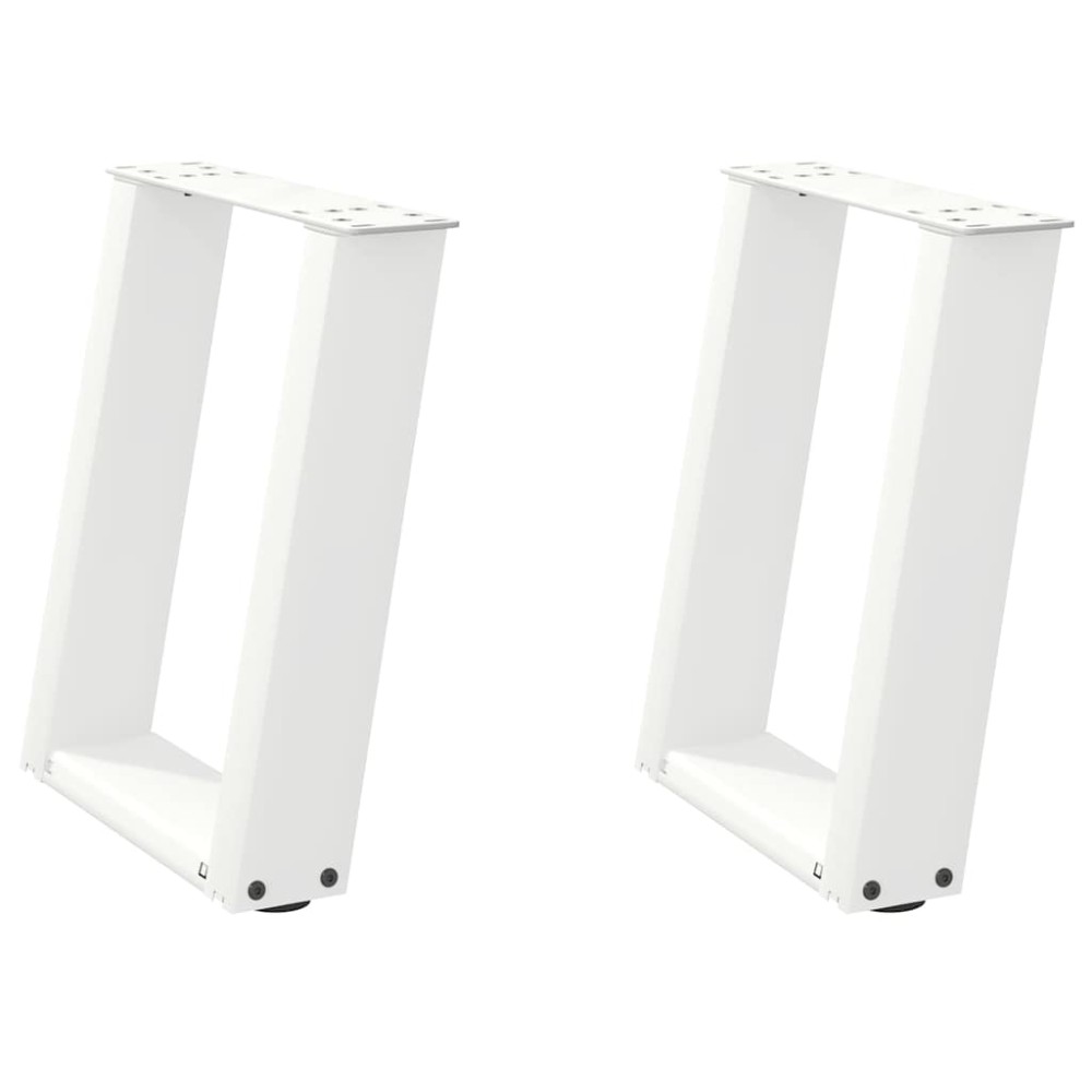 vidaXL Picioare pentru măsuță de cafea în formă de U, 2 buc., alb, 28x(42-43) cm, oțel