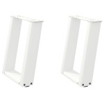 vidaXL Picioare pentru măsuță de cafea în formă de U, 2 buc., alb, 28x(42-43) cm, oțel vidaXL Picioare pentru măsuță de cafea în formă de U, 2 buc., alb, 28x(42-43) cm, oțel