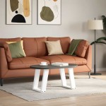vidaXL Picioare pentru măsuță de cafea în formă de U, 2 buc., alb, 28x(42-43) cm, oțel vidaXL Picioare pentru măsuță de cafea în formă de U, 2 buc., alb, 28x(42-43) cm, oțel