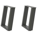 vidaXL Picioare pentru măsuță de cafea în formă de U, 2 buc., antracit, 28x(42-43) cm, oțel vidaXL Picioare pentru măsuță de cafea în formă de U, 2 buc., antracit, 28x(42-43) cm, oțel