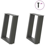 vidaXL Picioare pentru măsuță de cafea în formă de U, 2 buc., antracit, 28x(42-43) cm, oțel vidaXL Picioare pentru măsuță de cafea în formă de U, 2 buc., antracit, 28x(42-43) cm, oțel