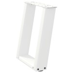 vidaXL Picioare pentru măsuță de cafea în formă de U, 2 buc., alb, 38x(42-43) cm, oțel