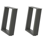 vidaXL Picioare pentru măsuță de cafea în formă de U, 2 buc., antracit, 38x(42-43) cm, oțel