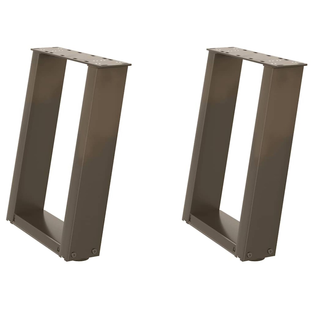 vidaXL Picioare pentru măsuță de cafea în formă de U, 2 buc., oțel natural, 38x(42-43) cm