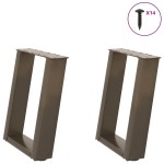 vidaXL Picioare pentru măsuță de cafea în formă de U, 2 buc., oțel natural, 38x(42-43) cm