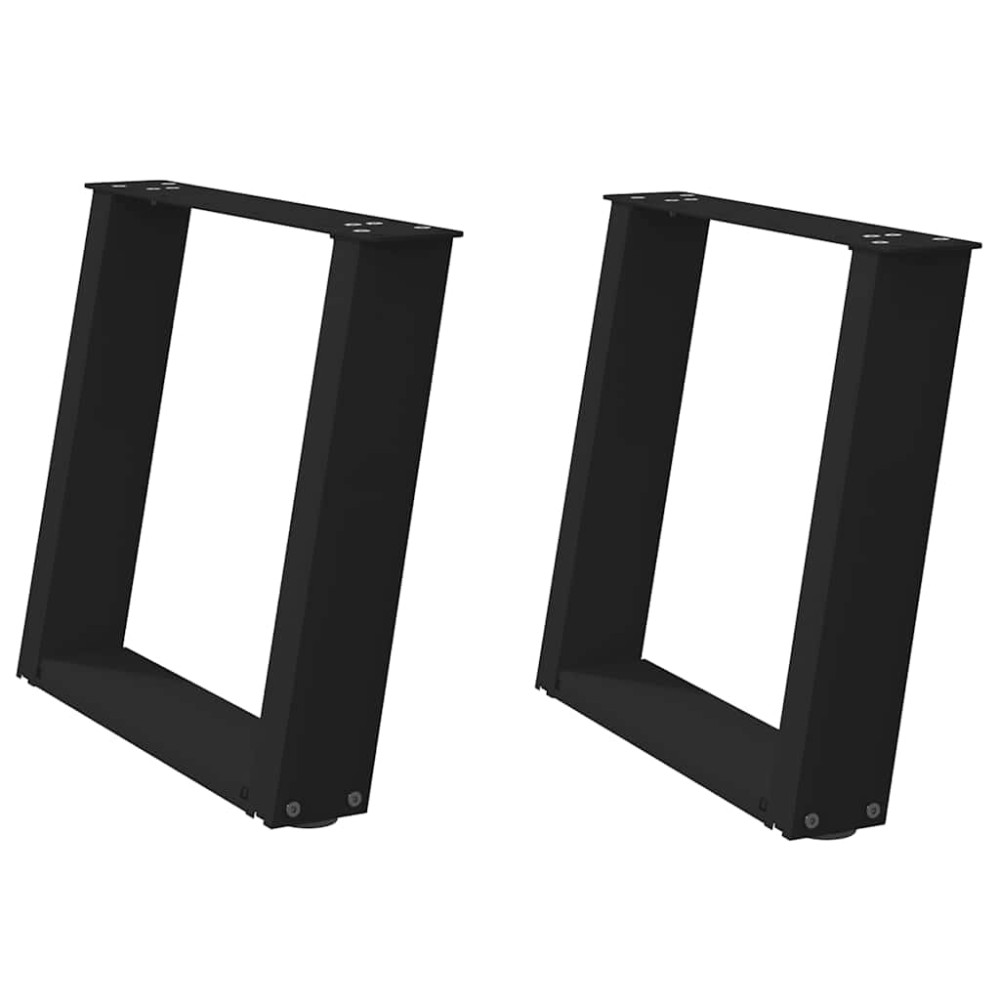 vidaXL Picioare pentru măsuță de cafea în formă de U, 2 buc., negru, 50x(42-43) cm, oțel