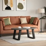 vidaXL Picioare pentru măsuță de cafea în formă de U, 2 buc., negru, 50x(42-43) cm, oțel vidaXL Picioare pentru măsuță de cafea în formă de U, 2 buc., negru, 50x(42-43) cm, oțel