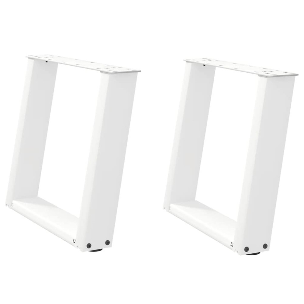 vidaXL Picioare pentru măsuță de cafea în formă de U, 2 buc., alb, 50x(42-43) cm, oțel