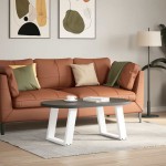 vidaXL Picioare pentru măsuță de cafea în formă de U, 2 buc., alb, 50x(42-43) cm, oțel