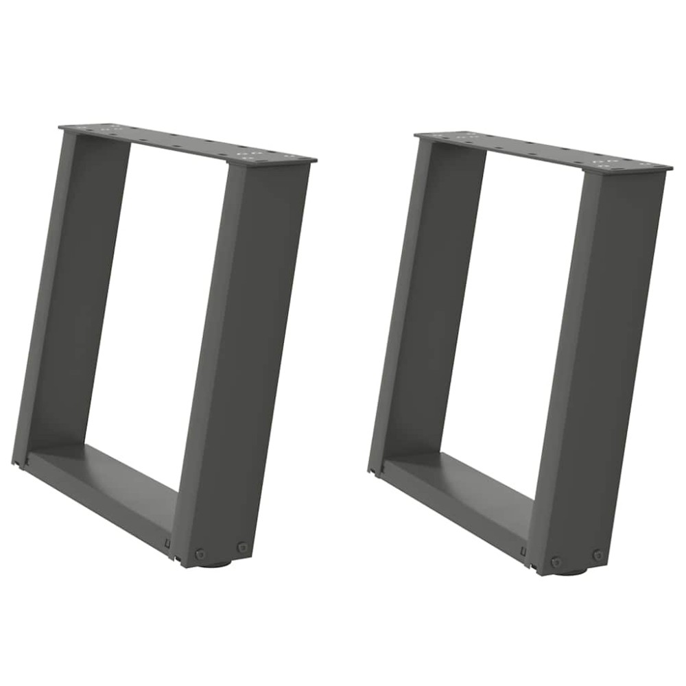 vidaXL Picioare pentru măsuță de cafea în formă de U, 2 buc., antracit, 50x(42-43) cm, oțel