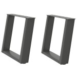vidaXL Picioare pentru măsuță de cafea în formă de U, 2 buc., antracit, 50x(42-43) cm, oțel vidaXL Picioare pentru măsuță de cafea în formă de U, 2 buc., antracit, 50x(42-43) cm, oțel