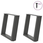 vidaXL Picioare pentru măsuță de cafea în formă de U, 2 buc., antracit, 50x(42-43) cm, oțel vidaXL Picioare pentru măsuță de cafea în formă de U, 2 buc., antracit, 50x(42-43) cm, oțel
