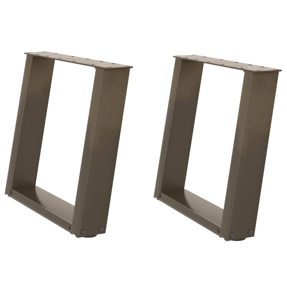 vidaXL Picioare pentru masă de cafea în formă de U, 2 buc., oțel natural, 50x(42-43) cm