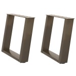 vidaXL Picioare pentru masă de cafea în formă de U, 2 buc., oțel natural, 50x(42-43) cm vidaXL Picioare pentru masă de cafea în formă de U, 2 buc., oțel natural, 50x(42-43) cm