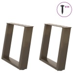 vidaXL Picioare pentru masă de cafea în formă de U, 2 buc., oțel natural, 50x(42-43) cm vidaXL Picioare pentru masă de cafea în formă de U, 2 buc., oțel natural, 50x(42-43) cm