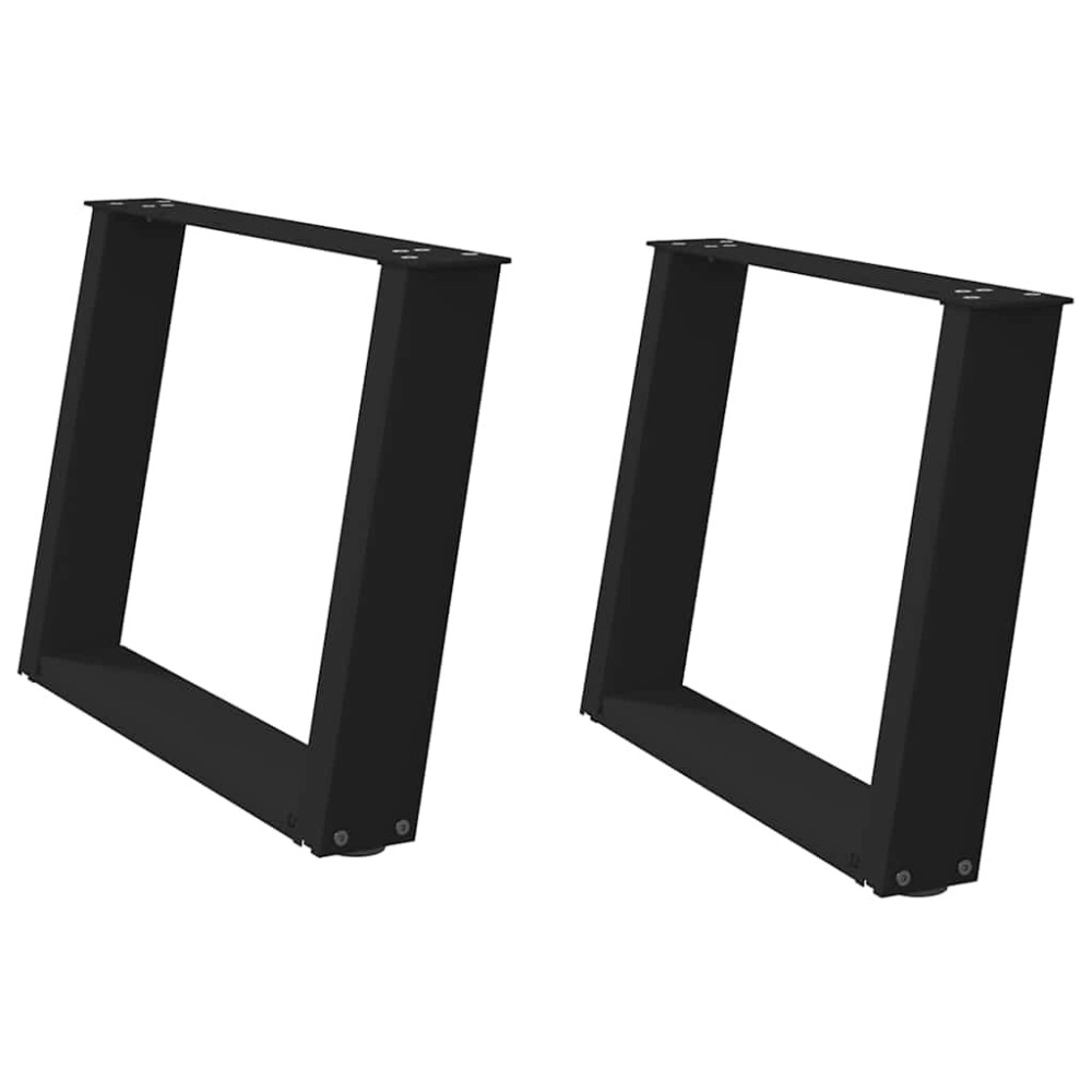 vidaXL Picioare pentru măsuță de cafea în formă de U, 2 buc., negru, 60x(42-43) cm, oțel