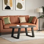 vidaXL Picioare pentru măsuță de cafea în formă de U, 2 buc., negru, 60x(42-43) cm, oțel vidaXL Picioare pentru măsuță de cafea în formă de U, 2 buc., negru, 60x(42-43) cm, oțel