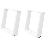 vidaXL Picioare pentru măsuță de cafea în formă de U, 2 buc., alb, 60 x (42-43) cm, oțel