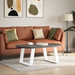 vidaXL Picioare pentru măsuță de cafea în formă de U, 2 buc., alb, 60 x (42-43) cm, oțel