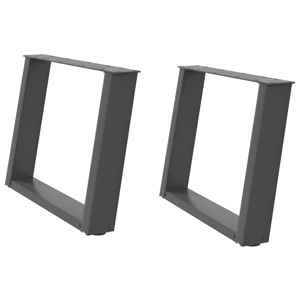 vidaXL Picioare pentru măsuță de cafea în formă de U, 2 buc., antracit, 60x(42-43) cm, oțel