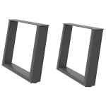 vidaXL Picioare pentru măsuță de cafea în formă de U, 2 buc., antracit, 60x(42-43) cm, oțel vidaXL Picioare pentru măsuță de cafea în formă de U, 2 buc., antracit, 60x(42-43) cm, oțel