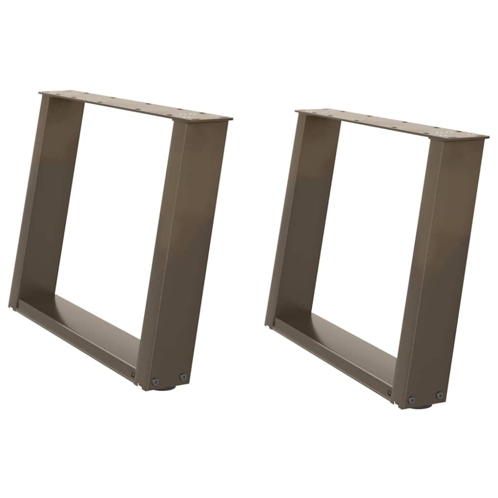vidaXL Picioare pentru măsuță de cafea în formă de U, 2 buc., oțel natural, 60 x (42-43) cm