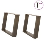 vidaXL Picioare pentru măsuță de cafea în formă de U, 2 buc., oțel natural, 60 x (42-43) cm