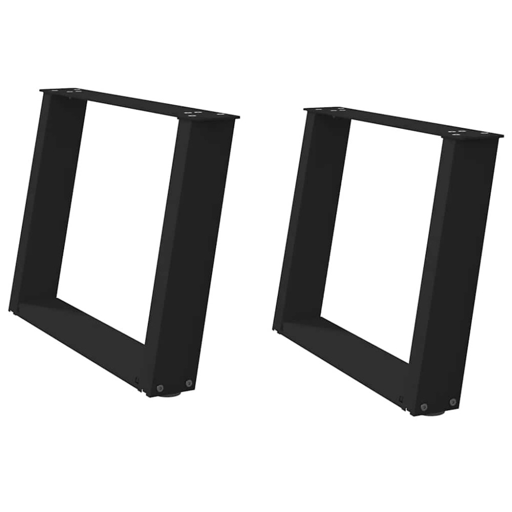 vidaXL Picioare pentru măsuță de cafea în formă de U, 2 buc., negru, 70x(42-43) cm, oțel