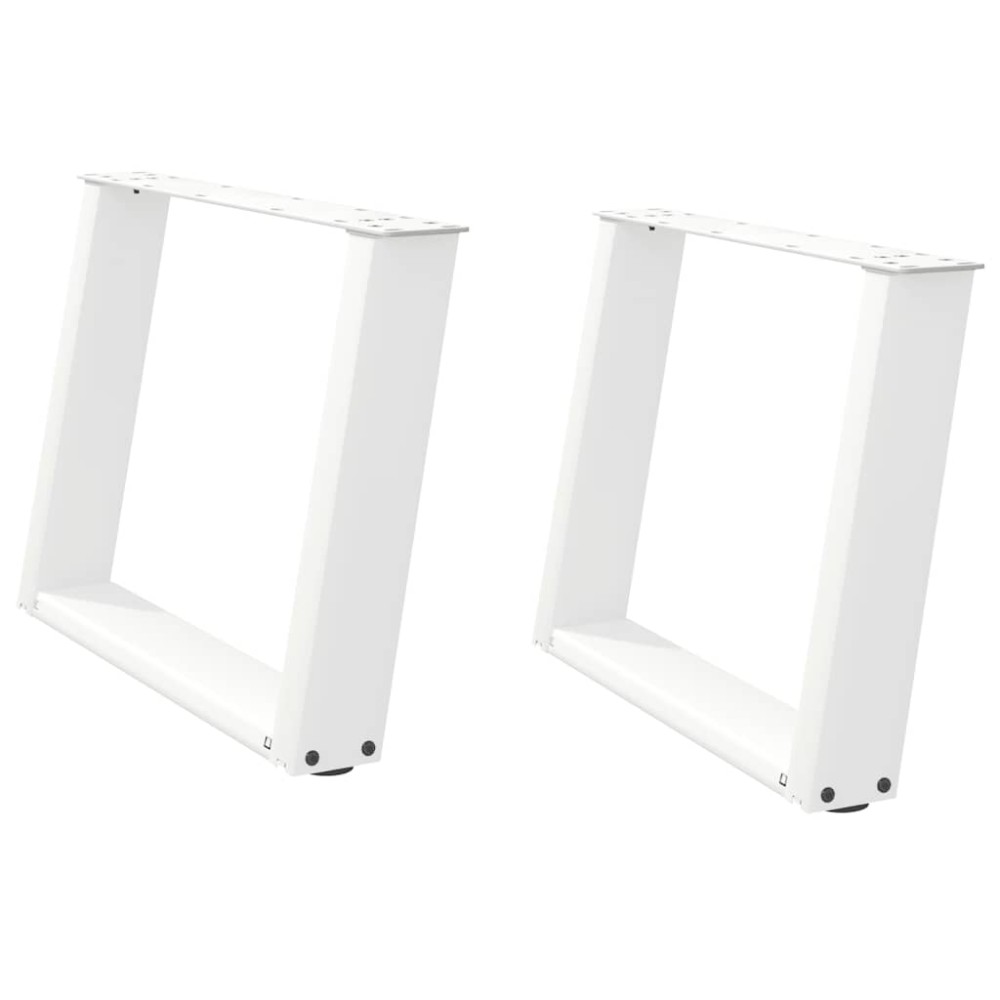 vidaXL Picioare pentru măsuță de cafea în formă de U, 2 buc., alb, 70x(42-43) cm, oțel