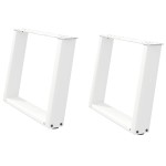 vidaXL Picioare pentru măsuță de cafea în formă de U, 2 buc., alb, 70x(42-43) cm, oțel vidaXL Picioare pentru măsuță de cafea în formă de U, 2 buc., alb, 70x(42-43) cm, oțel