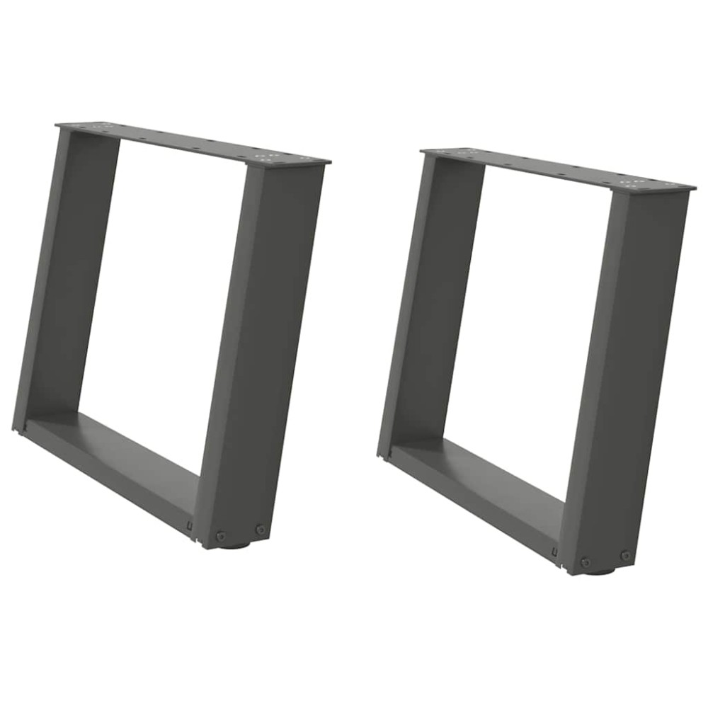 vidaXL Picioare pentru măsuță de cafea în formă de U, 2 buc., antracit, 70x(42-43) cm, oțel