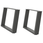 vidaXL Picioare pentru măsuță de cafea în formă de U, 2 buc., antracit, 70x(42-43) cm, oțel vidaXL Picioare pentru măsuță de cafea în formă de U, 2 buc., antracit, 70x(42-43) cm, oțel