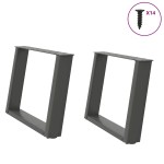 vidaXL Picioare pentru măsuță de cafea în formă de U, 2 buc., antracit, 70x(42-43) cm, oțel vidaXL Picioare pentru măsuță de cafea în formă de U, 2 buc., antracit, 70x(42-43) cm, oțel