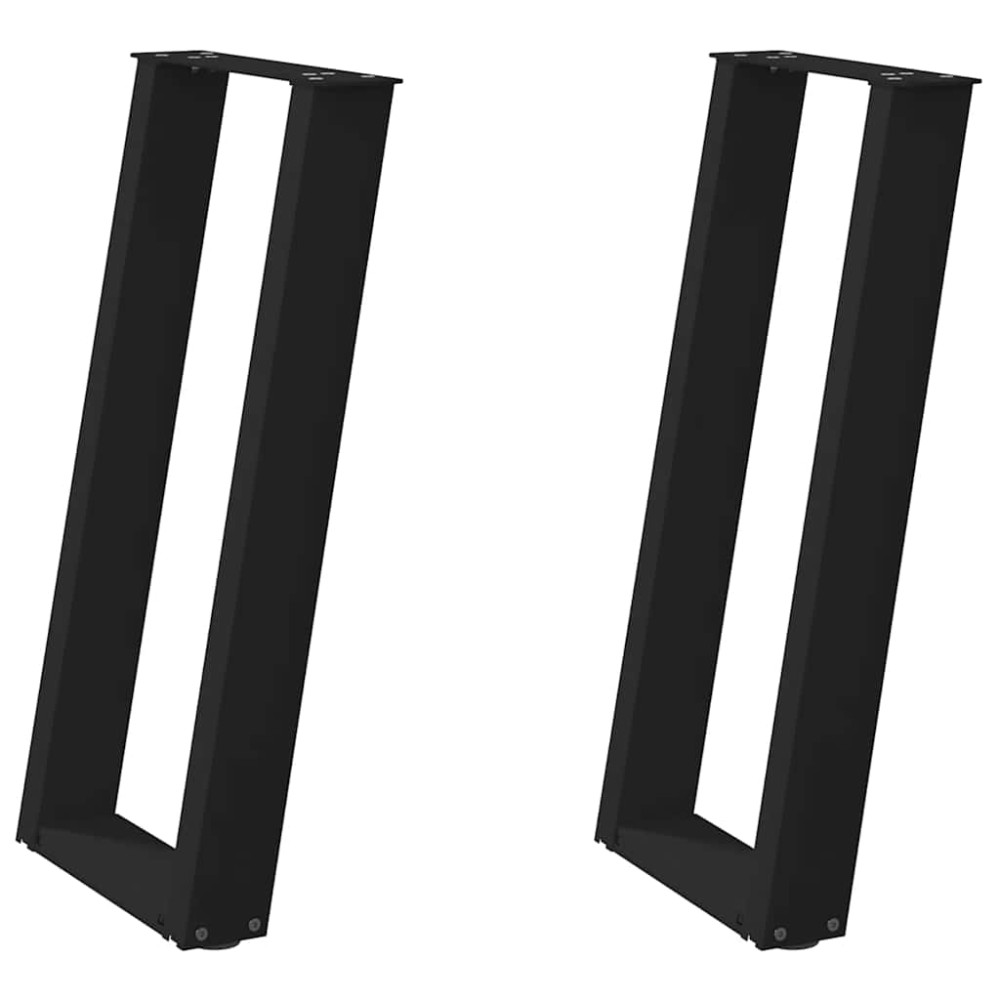 vidaXL Picioare de masă consolă în formă de U, 2 buc., negru, 28x(72-73) cm, oțel