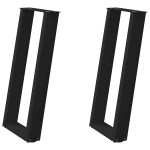 vidaXL Picioare de masă consolă în formă de U, 2 buc., negru, 28x(72-73) cm, oțel vidaXL Picioare de masă consolă în formă de U, 2 buc., negru, 28x(72-73) cm, oțel