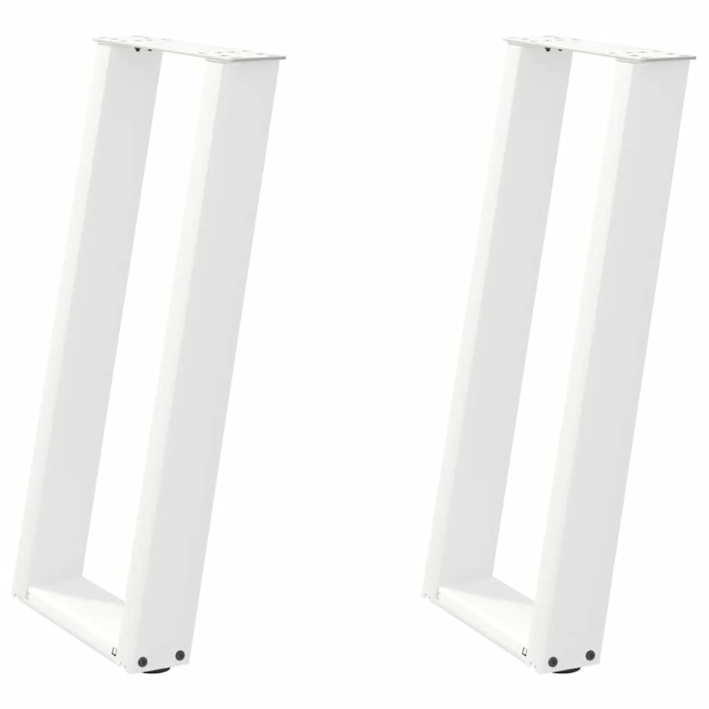 vidaXL Picioare de masă consolă în formă de U, 2 buc., alb, 28x(72-73) cm, oțel