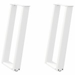 vidaXL Picioare de masă consolă în formă de U, 2 buc., alb, 28x(72-73) cm, oțel