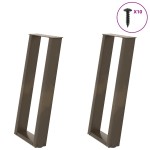 vidaXL Picioare de masă consolă în formă de U, 2 buc., oțel natural, 28x(72-73) cm vidaXL Picioare de masă consolă în formă de U, 2 buc., oțel natural, 28x(72-73) cm