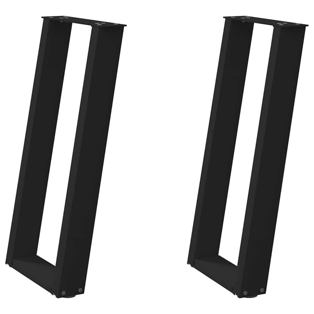 vidaXL Picioare de masă consolă în formă de U, 2 buc., negru, 38x(72-73) cm, oțel