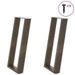 vidaXL Picioare de masă consolă în formă de U, 2 buc., oțel natural, 38x(72-73) cm vidaXL Picioare de masă consolă în formă de U, 2 buc., oțel natural, 38x(72-73) cm