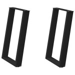 vidaXL Picioare de masă în formă de U, 2 buc., negru, 50x(72-73) cm, oțel vidaXL Picioare de masă în formă de U, 2 buc., negru, 50x(72-73) cm, oțel
