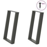 vidaXL Picioare de masă în formă de U, 2 buc., antracit, 50x(72-73) cm, oțel vidaXL Picioare de masă în formă de U, 2 buc., antracit, 50x(72-73) cm, oțel