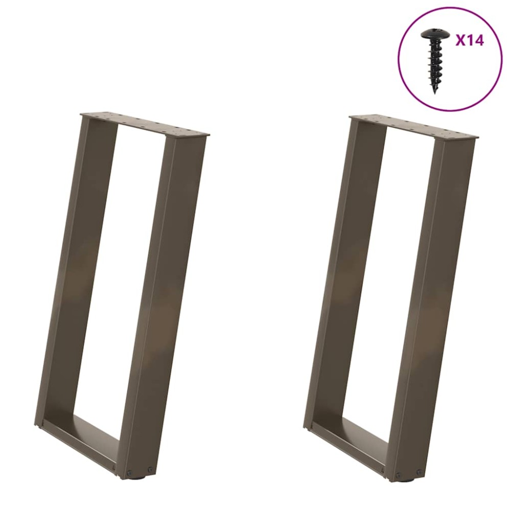 vidaXL Picioare de masă în formă de U, 2 buc., oțel natural, 50x(72-73) cm
