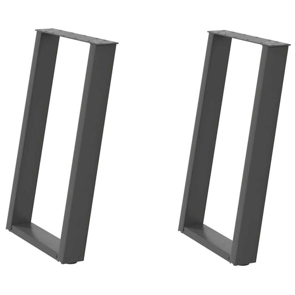 vidaXL Picioare de masă în formă de U, 2 buc., antracit, 60x(72-73) cm, oțel