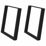 vidaXL Picioare de masă în formă de U, 2 buc., negru, 70x(72-73) cm, oțel vidaXL Picioare de masă în formă de U, 2 buc., negru, 70x(72-73) cm, oțel