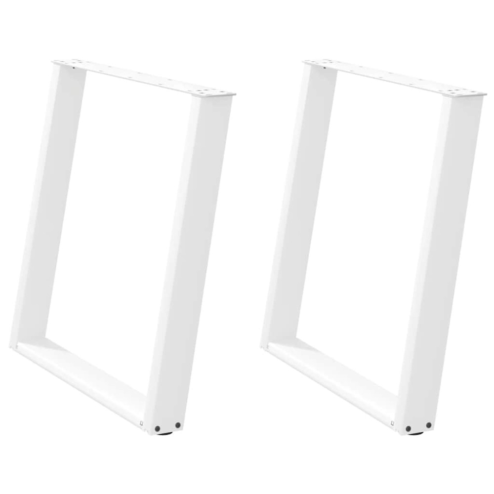 vidaXL Picioare de masă în formă de U, 2 buc., alb, 70x(72-73) cm, oțel