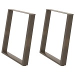 vidaXL Picioare de masă în formă de U, 2 buc., oțel natural, 70x(72-73) cm