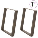 vidaXL Picioare de masă în formă de U, 2 buc., oțel natural, 70x(72-73) cm